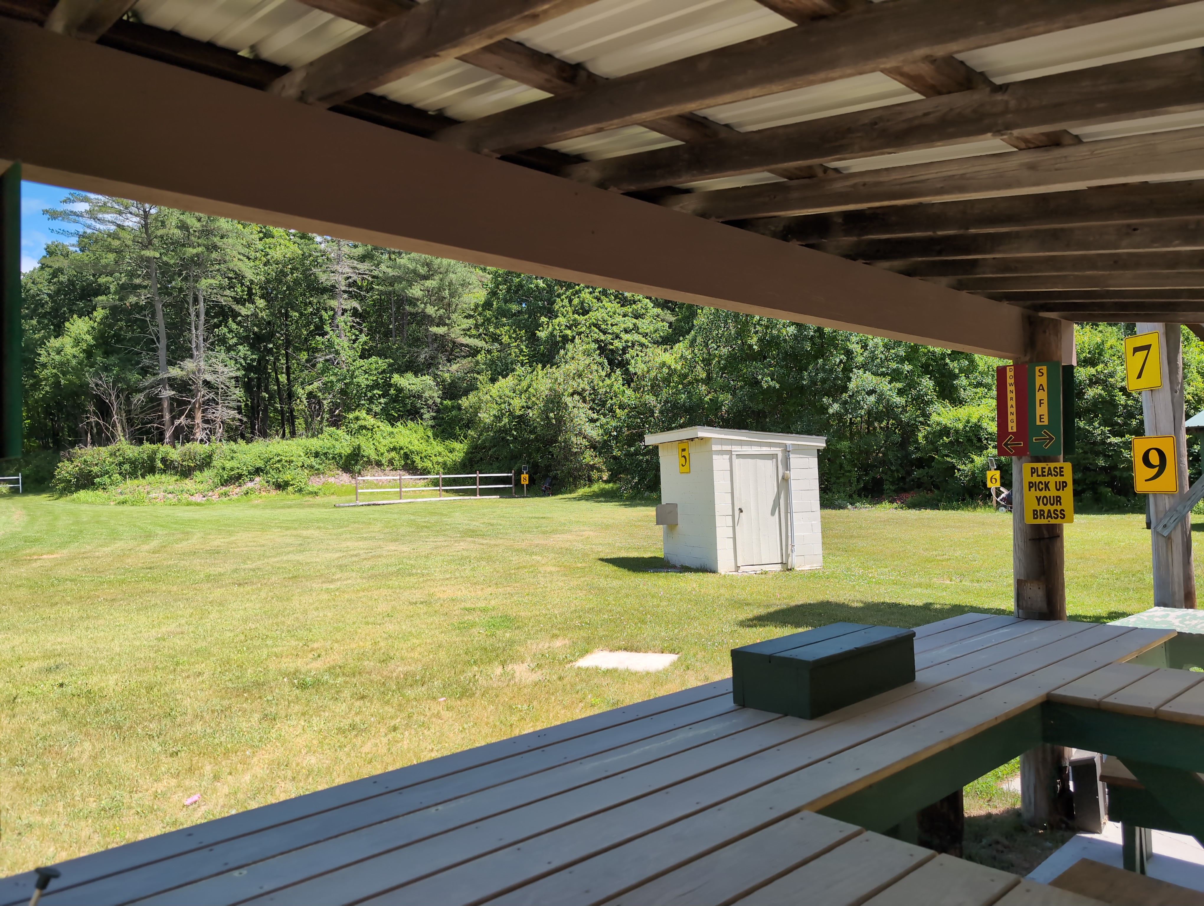 Covered firing line at the 100-yard range