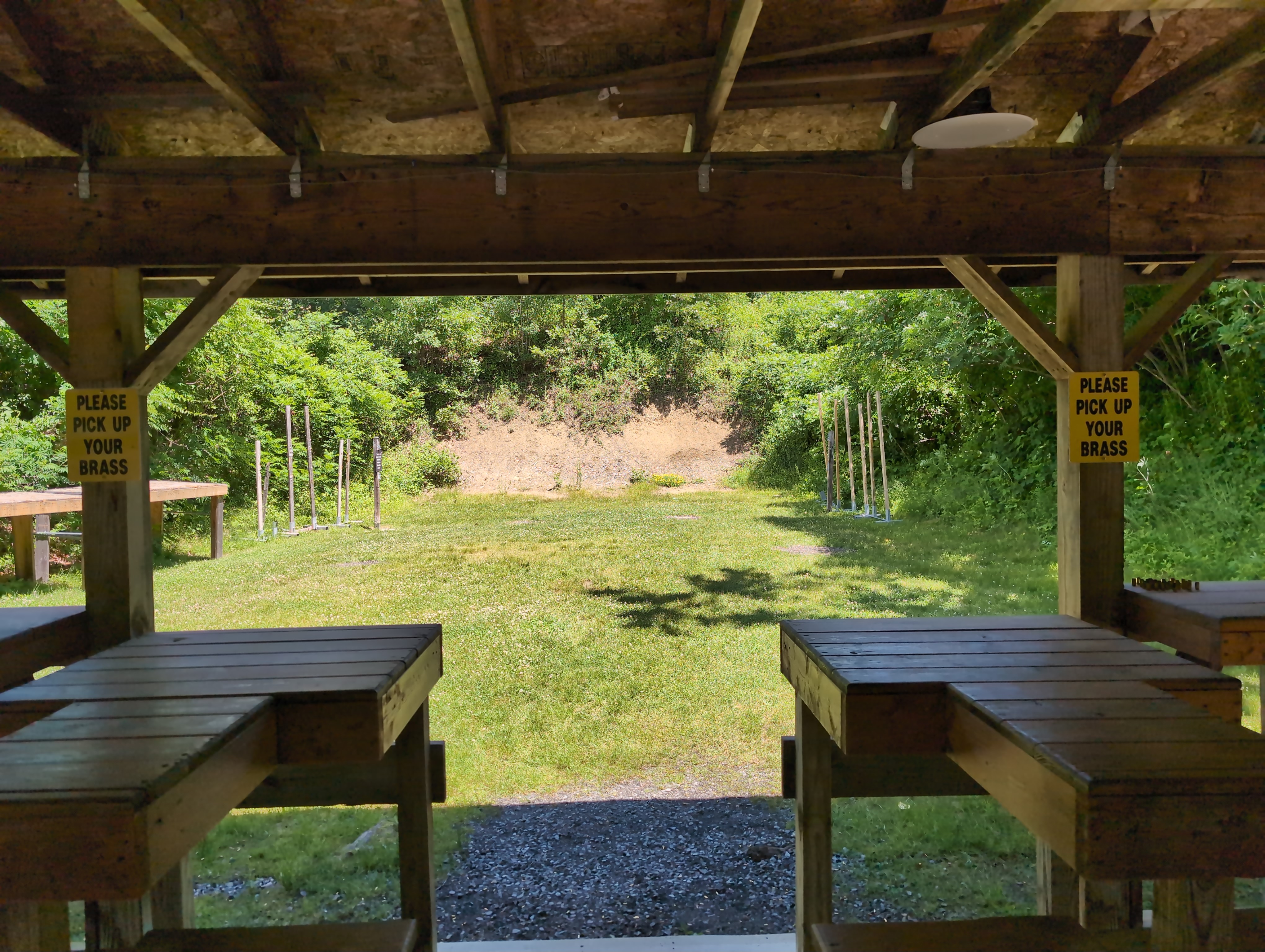 View downrange from inside the 25-yard firing-line shelter