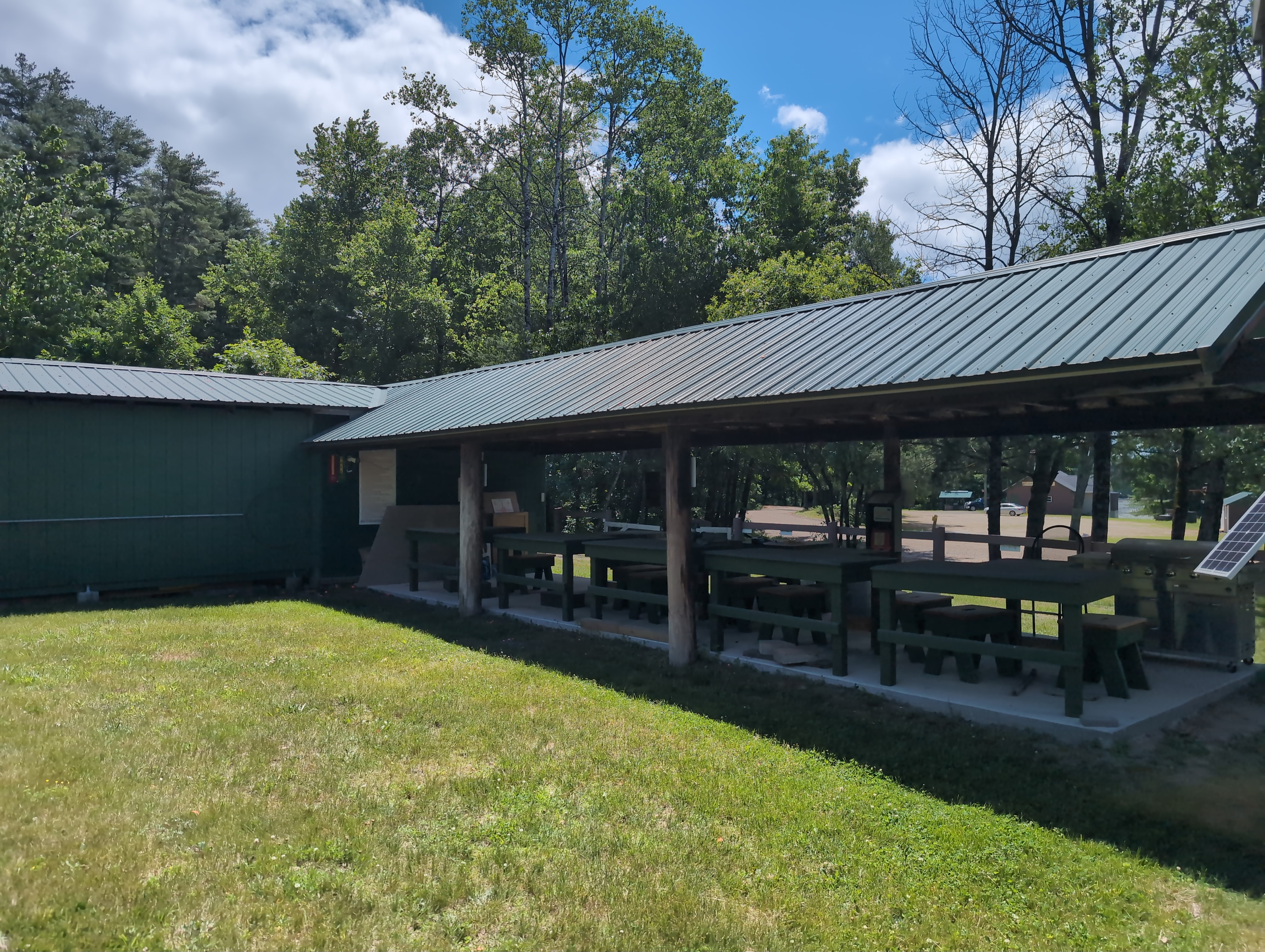 Covered pavilion and range house at the 50-yard range